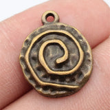 10pcs 22x17mm 2 Colors Antique Bronze Color Antique Silver Color Swirl Pattern Charms For DIY Jewelry Making