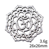 5pcs 26x26mm 2 Colors Antique Silver Color Antique Gold Color Om Symbol Charms For DIY Jewelry Making