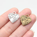 10pcs 19x17mm 2 Colors Antique Bronze Color Antique Silver Color Made With Love Heart Charms For DIY Jewelry Making