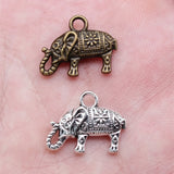 10pcs 17x13mm 2 Colors Antique Bronze Color Antique Silver Color Small Elephant Thai Elephant Charms For Jewelry Making