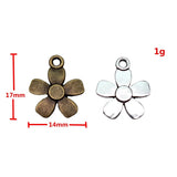 20pcs 17x14mm 2 Colors Antique Bronze Color Antique Silver Color Flowers Charms For DIY Jewelry Making