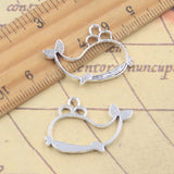 10 Uds. De dijes con boquilla de ballena rociadora de agua, 20x30mm, colgantes de Color plata antigua, fabricación de joyería tibetana hecha a mano DIY