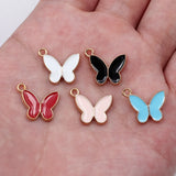 10pcs 16x13mm 5 Colors Butterfly Charms For DIY Jewelry Making