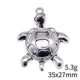 4pcs 35x27mm 2 Colors Antique Bronze Color Antique Silver Color Turtle Charms For DIY Jewelry Making