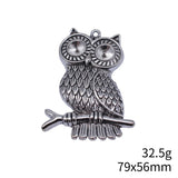 1pcs 79x56mm 2 Colors Antique Bronze Color Antique Silver Color Owl Charms For DIY Jewelry Making