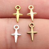 100pcs 11x6mm 5 Colors Cross Star Charms For DIY Jewelry Making