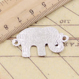 Conectores de eslabones de elefante para fabricación de joyas, colgantes de Color plateado tibetano, fabricación de joyas antiguas, bricolaje, artesanía hecha a mano, 10 piezas, 36x21mm