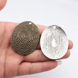 1pcs 59x47mm 2 Colors Antique Bronze Color Antique Silver Color Fingerprint Swirl Pendant For DIY Jewelry Making