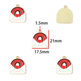 10-Piece Red Valentine's Day Enamel Charm Bracelet, Earrings, Metal Keychain Pendant Jewelry Accessories Set W577