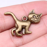 10pcs 30x22mm 2 Colors Antique Bronze Color Antique Silver Color Cat Charms For DIY Jewelry Making