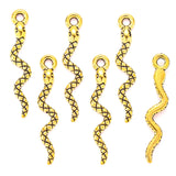 40pcs 7 Colors snake Charms For Bracelets Necklace Pendant DIY Handmade Jewelry Making accessories 4*23mm D9346