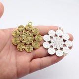 1pcs 61x56mm 2 Colors Antique Silver Color Antique Gold Color Swirl Pendant For DIY Jewelry Making