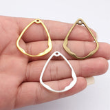 10pcs 41x33mm 3 Colors Hollowed-Out Geometric Teardrop Pendant