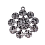 1pcs 61x56mm 2 Colors Antique Silver Color Antique Gold Color Swirl Pendant For DIY Jewelry Making