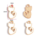 10pcs 17 styles animal Enamel Alloy cat Charm Earring Pendant DIY Keychain Necklace Jewelry Accessories W478