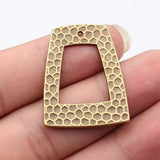 4pcs 35x28mm 5 Colors Hollow Out Hammered Trapezoidal Geometric Charms For DIY Jewelry Making