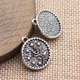 10pcs 20x18mm Antique Silver Color Flower Charms For DIY Jewelry Making