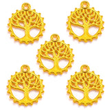 5 colors 30pcs Metal Life Tree Charms Antique Silver Plated Pendant For Jewelry Making Round Tree Necklace Charm 18*16mm Q246
