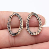 20pcs 28x18mm 3 Colors Hammered Irregular Oval Circle Pendant