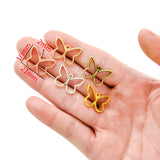 20pcs New Creative 5 Colors butterfly Charm Hollow Glue Blank Pendant Tray Bezel Necklace Charms DIY Handmade Bezel Mold 21X16mm