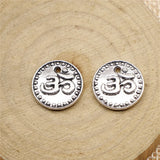 10pcs 15x15mm 2 Colors Antique Bronze Color Antique Silver Color Double Sided Om Charms For DIY Jewelry Making