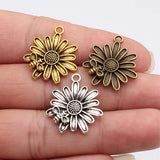 10pcs 26x22mm 3 Colors Antique Bronze Color Antique Silver Color Antique Gold Color Bee Chrysanthemum Charms