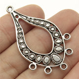 4pcs 47x29mm 2 Colors Drop-Shaped Hollow Porous Earring Connector For DIY Jewelry Making Handmade Jewelry Findings