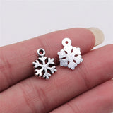 20pcs 11x15mm 2 Colors Antique Bronze Color Antique Silver Color Snowflake Charms For DIY Jewelry Making