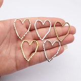 10pcs 39x31mm 5 Colors Hollow Heart Charms For DIY Jewelry Making
