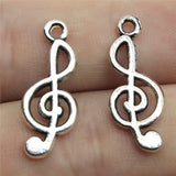 20pcs 26x10mm 5 Colors Muscial Note Treble Charms For DIY Jewelry Making