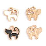 10pcs 17 styles animal Enamel Alloy cat Charm Earring Pendant DIY Keychain Necklace Jewelry Accessories W478