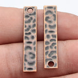 10pcs 35x6.7mm 2 Colors Antique Bronze Color Antique Copper Color Hammered Strip Charms For DIY Jewelry Making