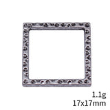 20pcs 17x17mm 4 Colors Hammered Texture Geometric Hollow Square Frame Charms