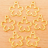 40pcs 6 colors flower petal Zinc alloy Charms for Jewelry Making Fashion Earrings Pendants Necklaces Bracelet Accessories DIY