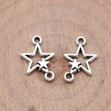 40pcs 15x11mm 2 Colors Star Connector Five-Pointed Star Connector For DIY Jewelry Making Handmade Jewelry Findings