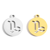 5pcs Stainless Steel 12 constellation charm DIY Jewelry Charms for Necklace Making Pendant Never Fade 15*17mm L409