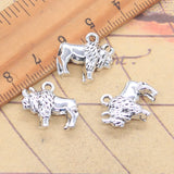 10 Uds. De dijes de rinoceronte de animales, 15x18x5mm, colgantes de Color plata antigua, fabricación de joyería tibetana hecha a mano DIY