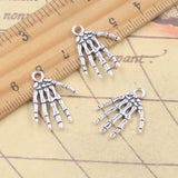 20 piezas dijes garra de calavera 21x17mm colgantes de Color plata antigua para hacer joyería tibetana hecha a mano DIY