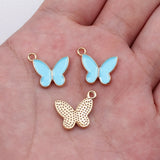 10pcs 16x13mm 5 Colors Butterfly Charms For DIY Jewelry Making
