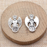 10pcs 27x19mm 2 Colors Antique Bronze Color Antique Silver Color Bat Demon Flower Charms For DIY Jewelry Making