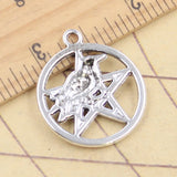 Colgantes de estrella vikinga de Color plateado tibetano, fabricación de joyas antiguas, artesanía hecha a mano, 10 piezas, 29x25mm