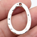 10pcs 31x22mm 2 Colors Antique Silver Color Kc Gold Color Hammered Oval Circle Charms For DIY Jewelry Making