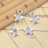 30 Uds. De dijes de estrella encantadora, colgantes de Color plata antigua de 12x9mm, fabricación de joyería tibetana hecha a mano DIY