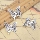 20 piezas dijes mariposa hueca 19x21mm colgantes de Color plata antigua para hacer joyería tibetana hecha a mano DIY