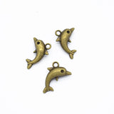 10pcs 6 colors dolphin Charms metal animal Earring necklace Pendants for Jewelry Making DIY Handmade Craft 15*17mm D7132