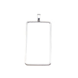 Marcos de pegamento geométricos huecos de color plata antigua, 10 unidades, 69 x 33 x 2 mm, rectangulares, para fabricación de joyas.