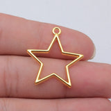 20pcs 30x27mm 5 Colors Hollow Star Charms For DIY Jewelry Making