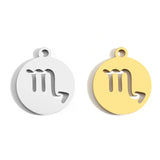 5pcs Stainless Steel 12 constellation charm DIY Jewelry Charms for Necklace Making Pendant Never Fade 15*17mm L409