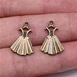 10pcs 13x20mm 2 Colors Antique Bronze Color Antique Silver Color Evening Dress Charms For DIY Jewelry Making