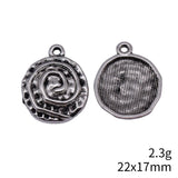10pcs 22x17mm 2 Colors Antique Bronze Color Antique Silver Color Swirl Pattern Charms For DIY Jewelry Making